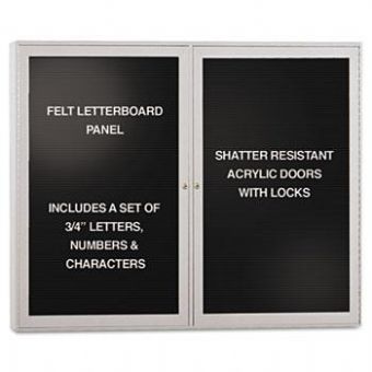 GHEPA3648BBK  36x48 Ghent Enclosed Letterboard with Aluminum Frame 